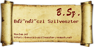 Bánóczi Szilveszter névjegykártya