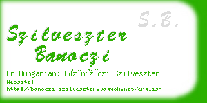 szilveszter banoczi business card